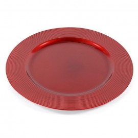 Bajo Plato Redondo Plástico Rojo 33 X 33 X 1,50 Cm