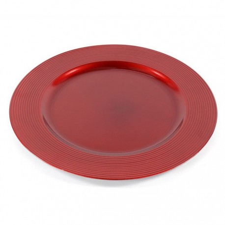 Bajo Plato Redondo Plástico Rojo 33 X 33 X 1,50 Cm