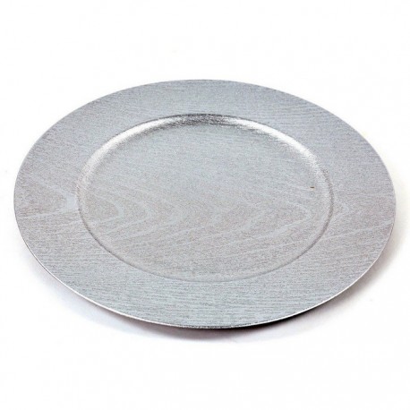 Plato Redondo Plástico Plata 33 X 33 X 1,50 Cm