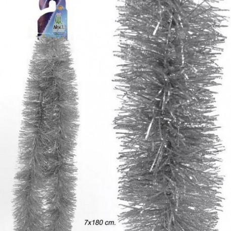 Boa Plata Decoración Navidad 180 X 7 X 7 Cm