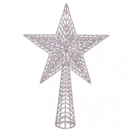 Punta Árbol Árbol Plástico Plata 37 X 25 Cm
