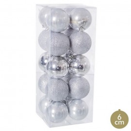 20 Bolas Mixto Plástico Plata 6 X 6 X 6 Cm 20 Bolas Mixto Plástico Plata 6 X 6 X 6 Cm
