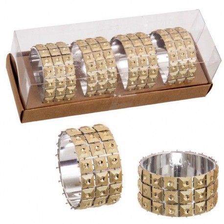 Servilletero Oro 3,50 X 5,50 X 5,50 Cm Mediadas Caja 16 X 5,5 X 5,5 Cm