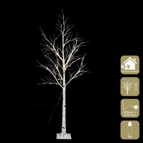 Árbol 96 Luces Led Cálido 180 Cm de altura