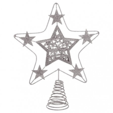 Punta Árbol Metal Plata 18 X 23 Cm