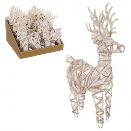 Ciervo Metal Blanco 13 X 5 X 24 Cm Ciervo Metal Blanco 13 X 5 X 24 Cm