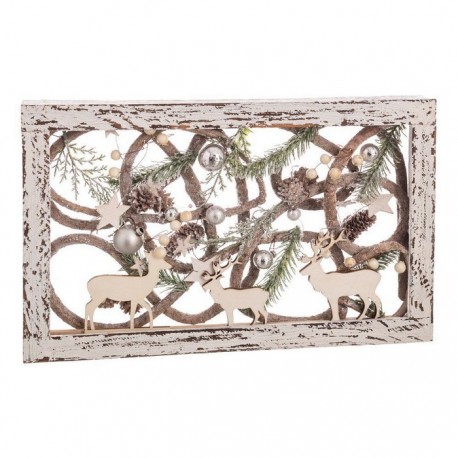 Panel Troncos 40 X 25 Cm Con Ciervos