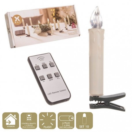 Vela Led A Pilas Funciona Con Control Remoto