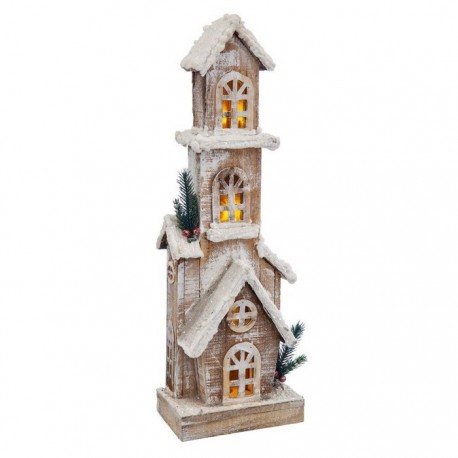 Casa Nevada 5 Luces Led Madera 18 X 11 X 55 Cm