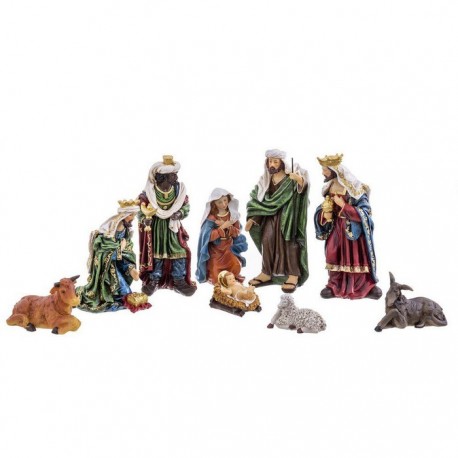 Adorno Nacimiento 9 Figuras Poliresina 31,50 Cm