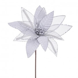 Flor Poinsettia Plata 50 X 28 Cm Flor Poinsettia Plata 50 X 28 Cm
