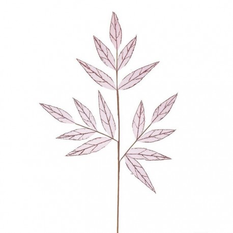 Rama Hojas Tejido Rojo 90 Cm