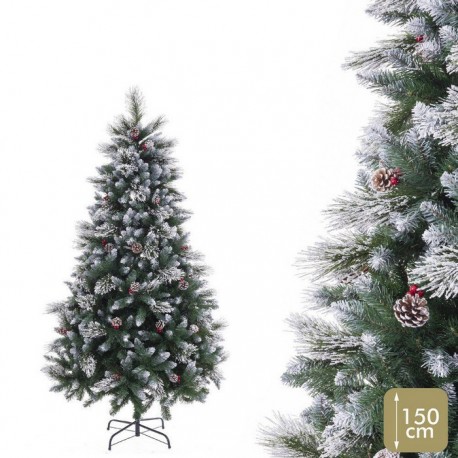 Árbol Mixto 150 Cm 450 Ramas Acebo Nieve