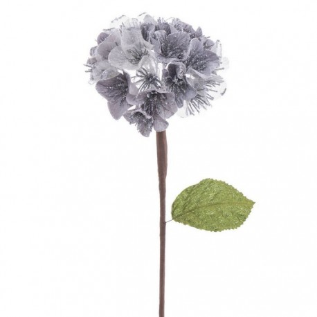 Flor Hortensia Tejido Plata 15 X 63 Cm