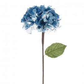 Flor Hortensia Tejido Azul 15 X 63 Cm
