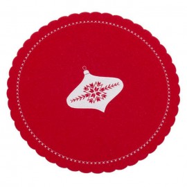 Salvamantel Bordado Fieltro Rojo 35 X 35 X 0,30 Cm Salvamantel Bordado Fieltro Rojo 35 X 35 X 0,30 Cm