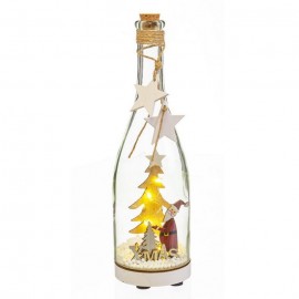 Botella Papa Noel Con Luz 8,50 X 8,50 X 29,50 Cm Botella Papa Noel Con Luz 8,50 X 8,50 X 29,50 Cm