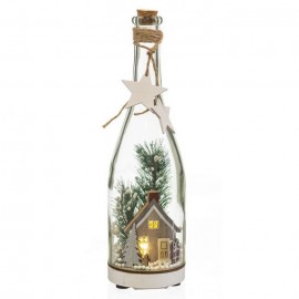 Botella Casa Con Luz 8,50 X 8,50 X 29,50 Cm Botella Casa Con Luz 8,50 X 8,50 X 29,50 Cm