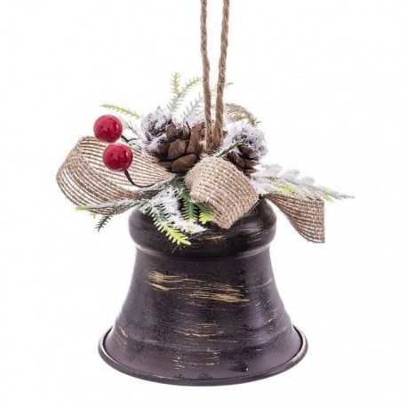 Colgante Campana Con Flores 10 X 7,50 X 18 Cm