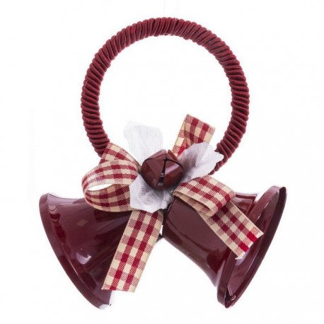 Colgante 2 Campanas Rojo 8 X 6,50 X 13 Cm