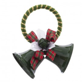 Colgante 2 Campanas Verde 8 X 6,50 X 13 Cm