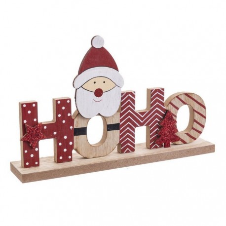 Decoración Papa Noel Madera Rojo 4 X 21,50 X 13 Cm