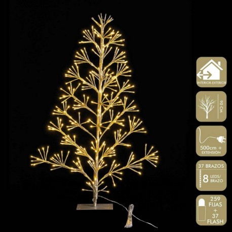 Árbol con 296 Luces Led Oro 90 Cm Altura