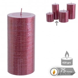 Vela Cilíndrica Rojo Metálico Navidad 6,80 X 14 Cm Vela Cilíndrica Rojo Metálico Navidad 6,80 X 14 Cm