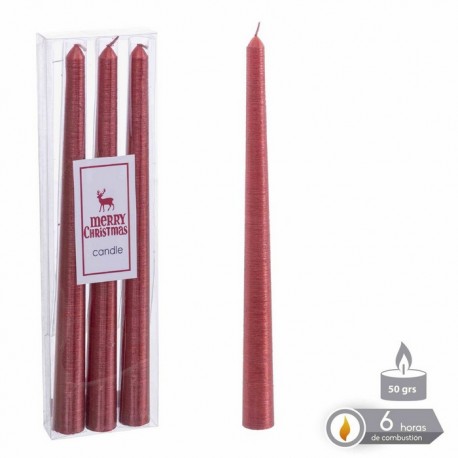 Vela Candelabro Rojo Metálico 1,80 X 25 Cm