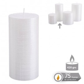 Vela Cilíndrica Blanco Nacarado Navidad 6,80 X 14 Cm Vela Cilíndrica Blanco Nacarado Navidad 6,80 X 14 Cm