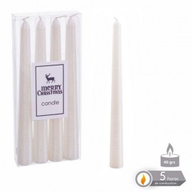Vela Candelabro Blanco Nacarado 1,80 X 20 Cm Vela Candelabro Blanco Nacarado 1,80 X 20 Cm