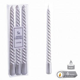 Vela Espiral Plata Navidad 1,80 X 25 Cm Vela Espiral Plata Navidad 1,80 X 25 Cm