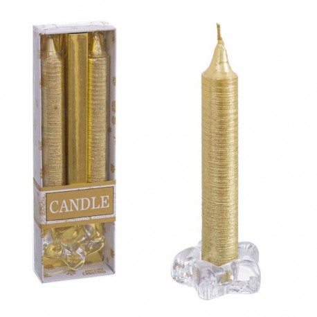 Vela Candelabro Oro Navidad 15,20 X 5,40 X 2,30 Cm