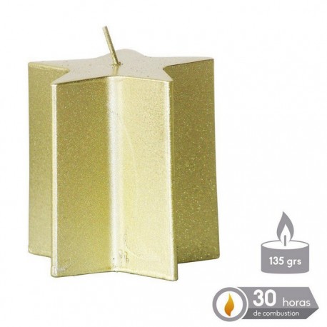 Vela Estrella de Oro Navidad 7 X 7,50 Cm