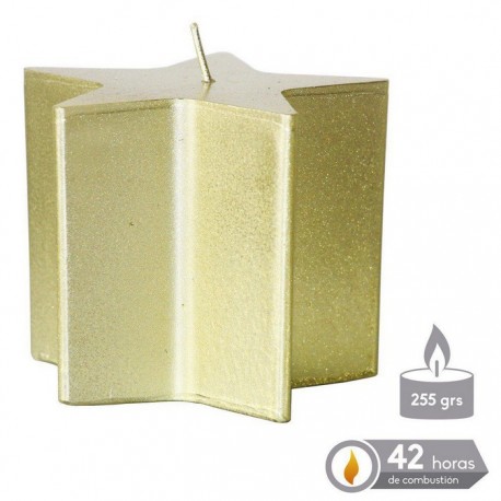 Vela Estrella de Oro Navidad 8,70 X 8 Cm