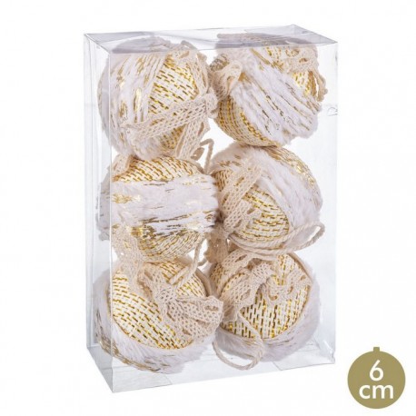 6 Bolas Cenefa Foam Oro 6 X 6 X 6 Cm