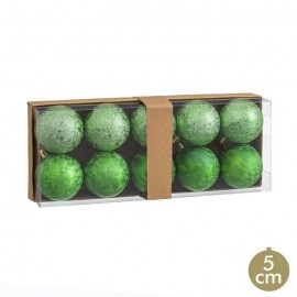 10 Bolas Plástico Verde 5 X 5 X 5 Cm