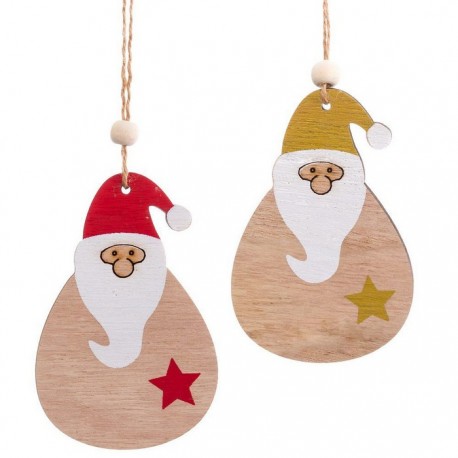Colgante Papa Noel Madera 7 X 10 X 0,50 Cm