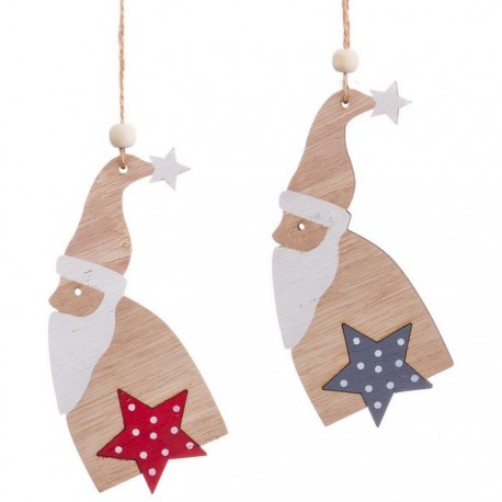 Colgante Papa Noel Madera 7 X 12 X 0,50 Cm