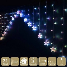 Cortina Estrellas 215 Led Multicolor