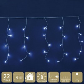 Cortina de luz con 110 luces para interior y exterior de led blanca de 400 cm