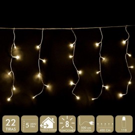 Cortina de luz con 110 Luces para Interior y Exterior de led Amarilla de 400 cm