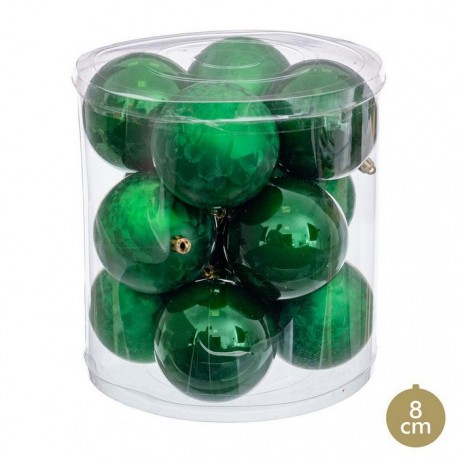 12 Bolas Verde 8 X 8 X 8 Cm