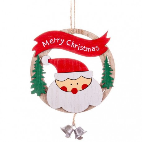 Colgante Papa Noel Madera 10,50 X 1,80 X 25 Cm