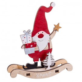 Balancín Papa Noel De Madera 14 X 3,80 X 16 Cm