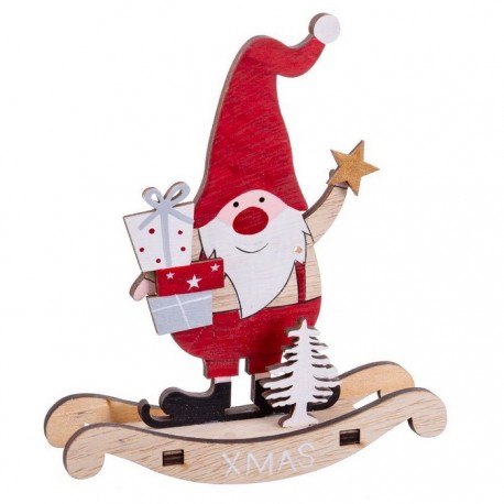Balancín Papa Noel De Madera 14 X 3,80 X 16 Cm