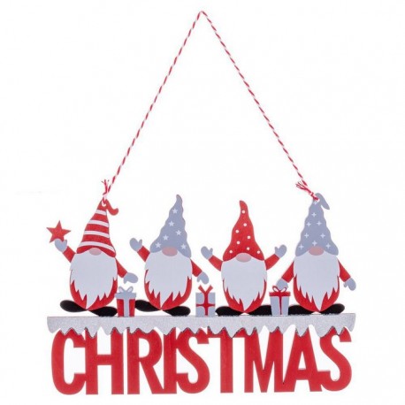 Colgante Papa Noel Madera 22,50 X 14,50 X 1 Cm