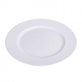 Bajo Plato Redondo Plástico Plata 35 X 35 Cm