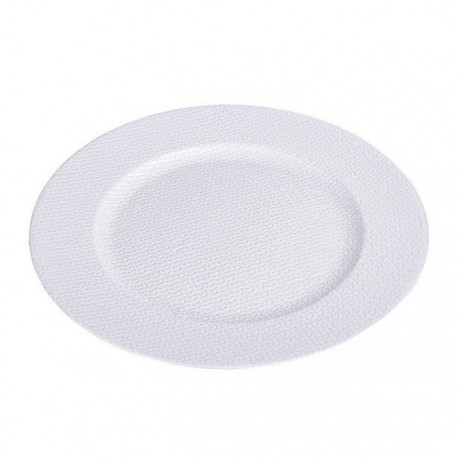 Bajo Plato Redondo Plástico Plata 35 X 35 Cm