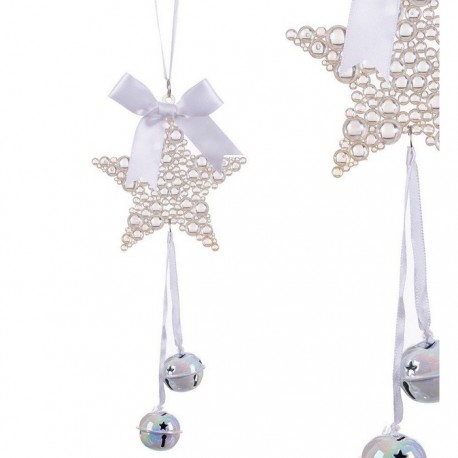 Colgante Estrella Cascabeles Plástico 20 Cm Con Lazo